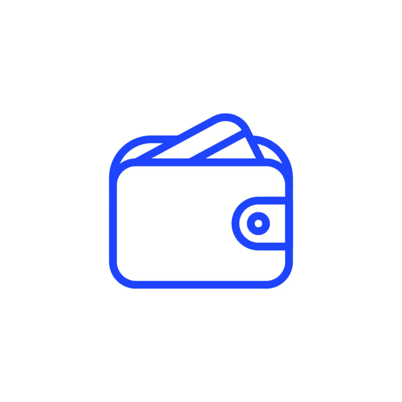 Wallet icon showing simplified payment options for customers.